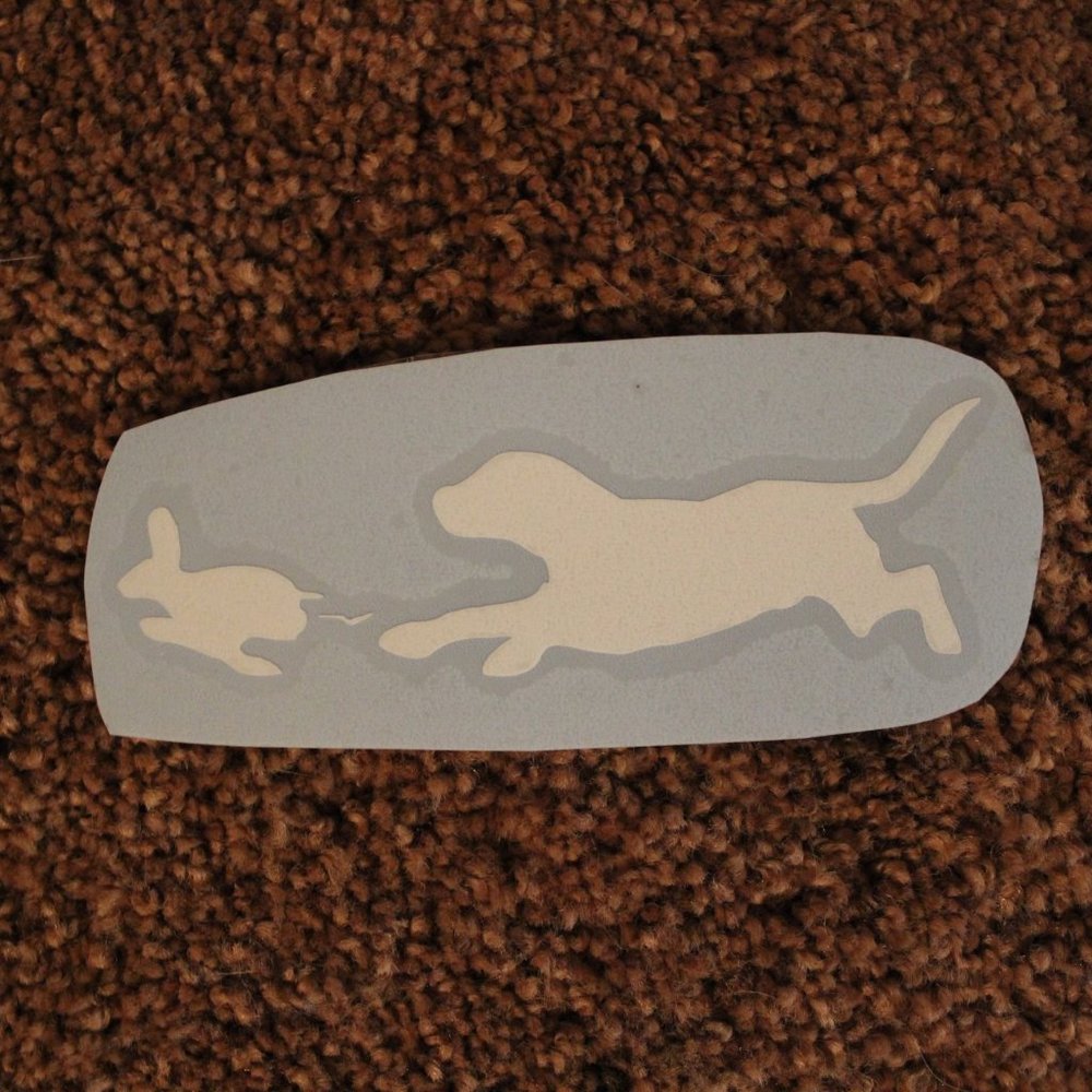 Beagle Chasing Rabbit Decal